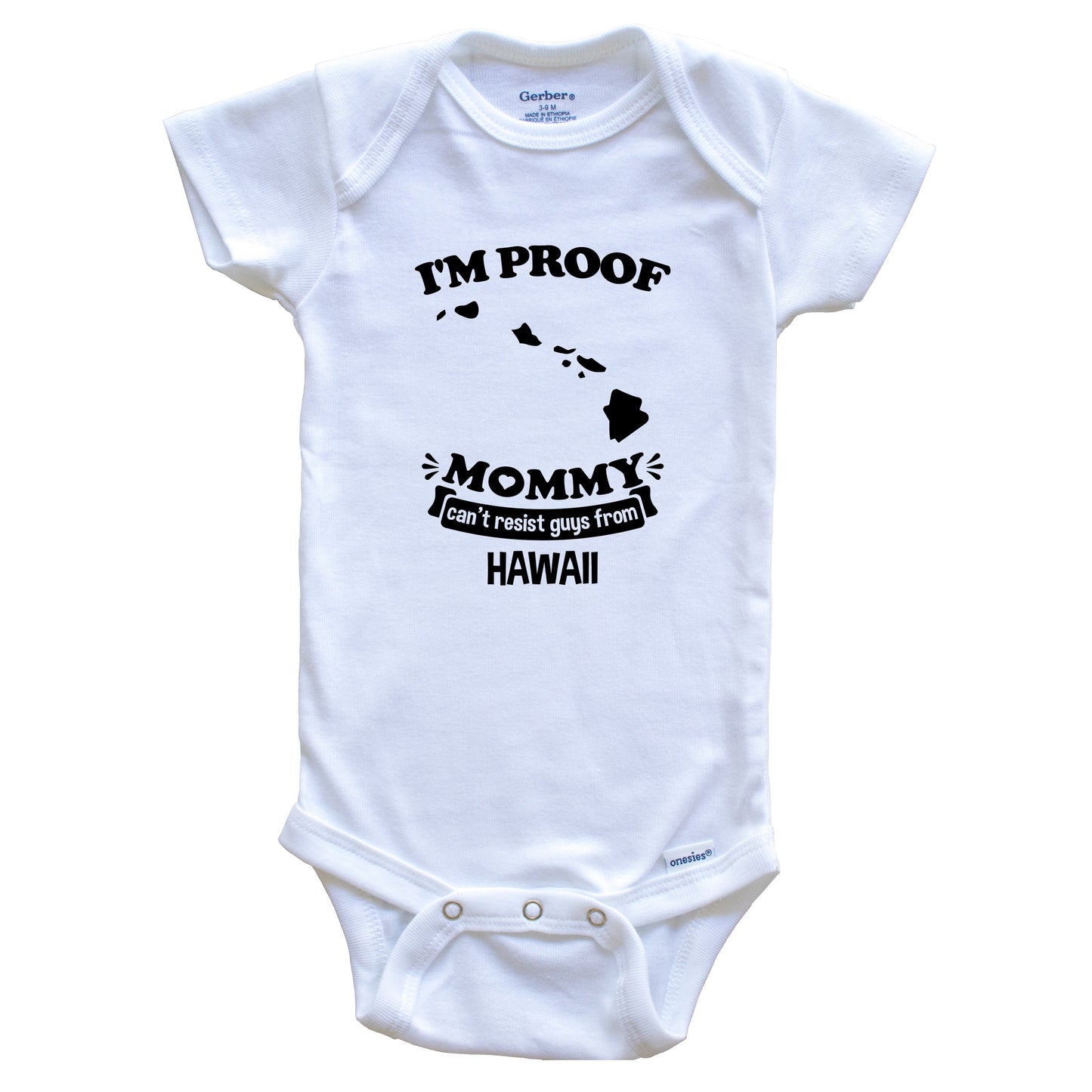 Funny Fishing Onesie - I'm Proof Mommy Can't Resist Fishermen Baby Bodysuit 3-6 Months / White