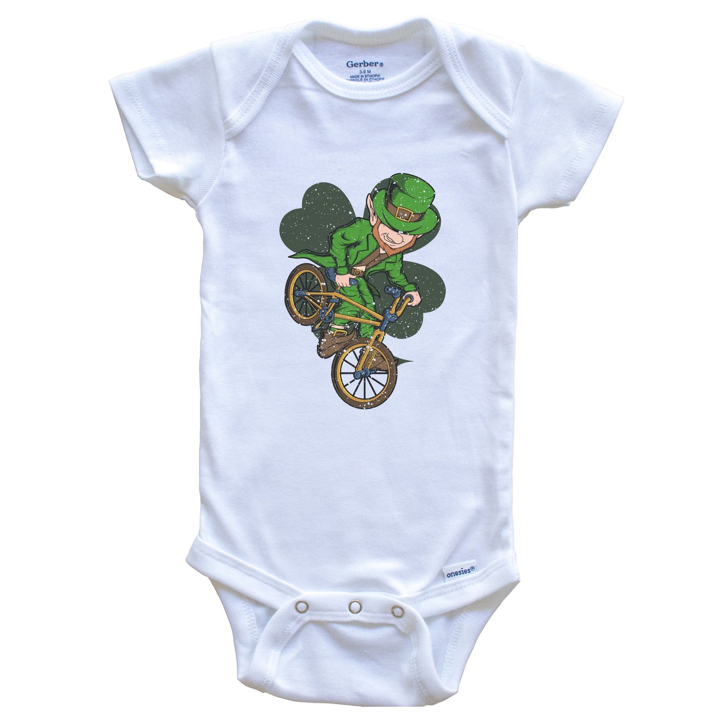BMX Rider Leprechaun St. Patrick's Day BMX Bike Baby Bodysuit