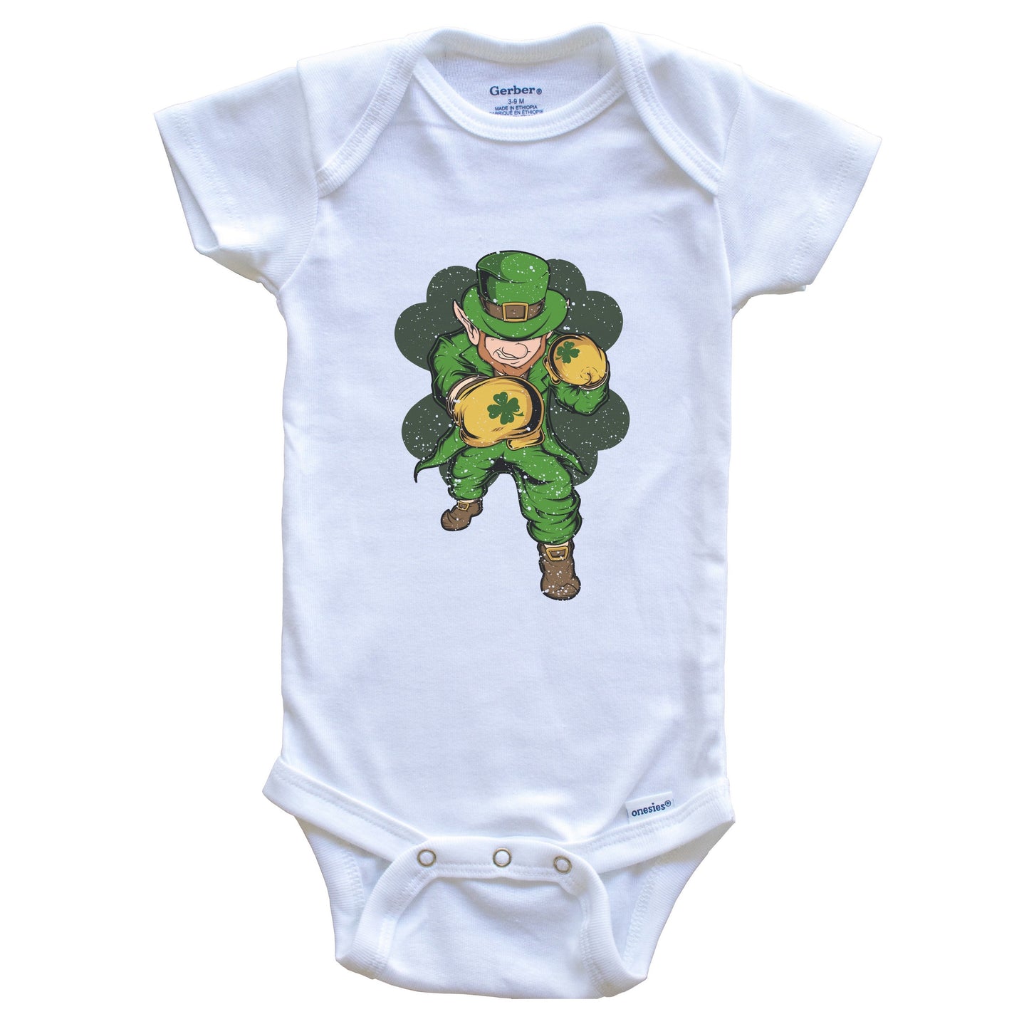 Boxer Leprechaun St. Patrick's Day Boxing Baby Bodysuit