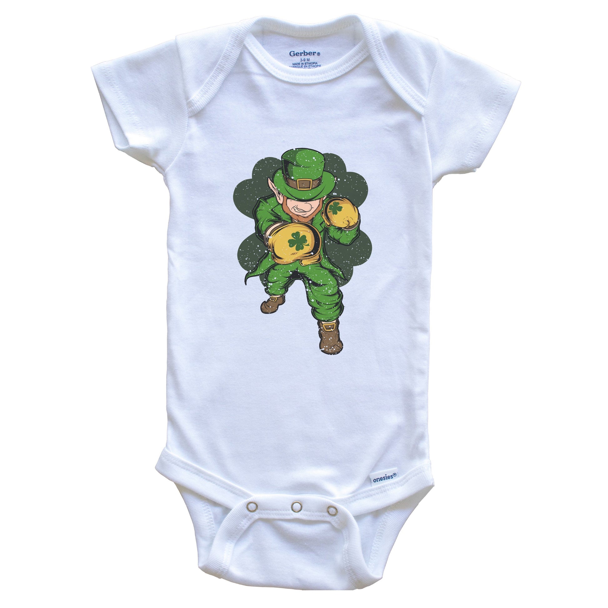 Boxer Leprechaun St. Patrick's Day Boxing Baby Bodysuit