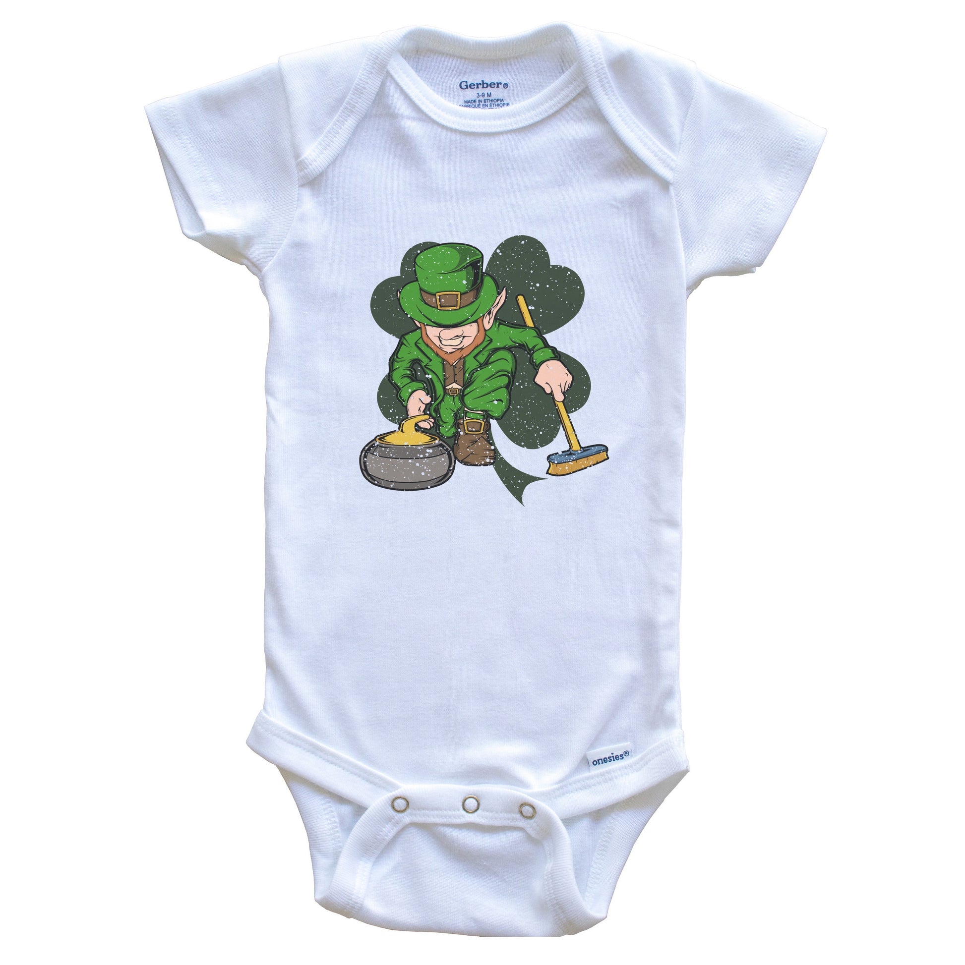 Curler Leprechaun St. Patrick's Day Curling Baby Bodysuit