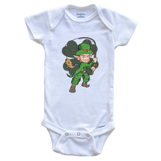 Fisherman Leprechaun St. Patrick's Day Fishing Baby Bodysuit