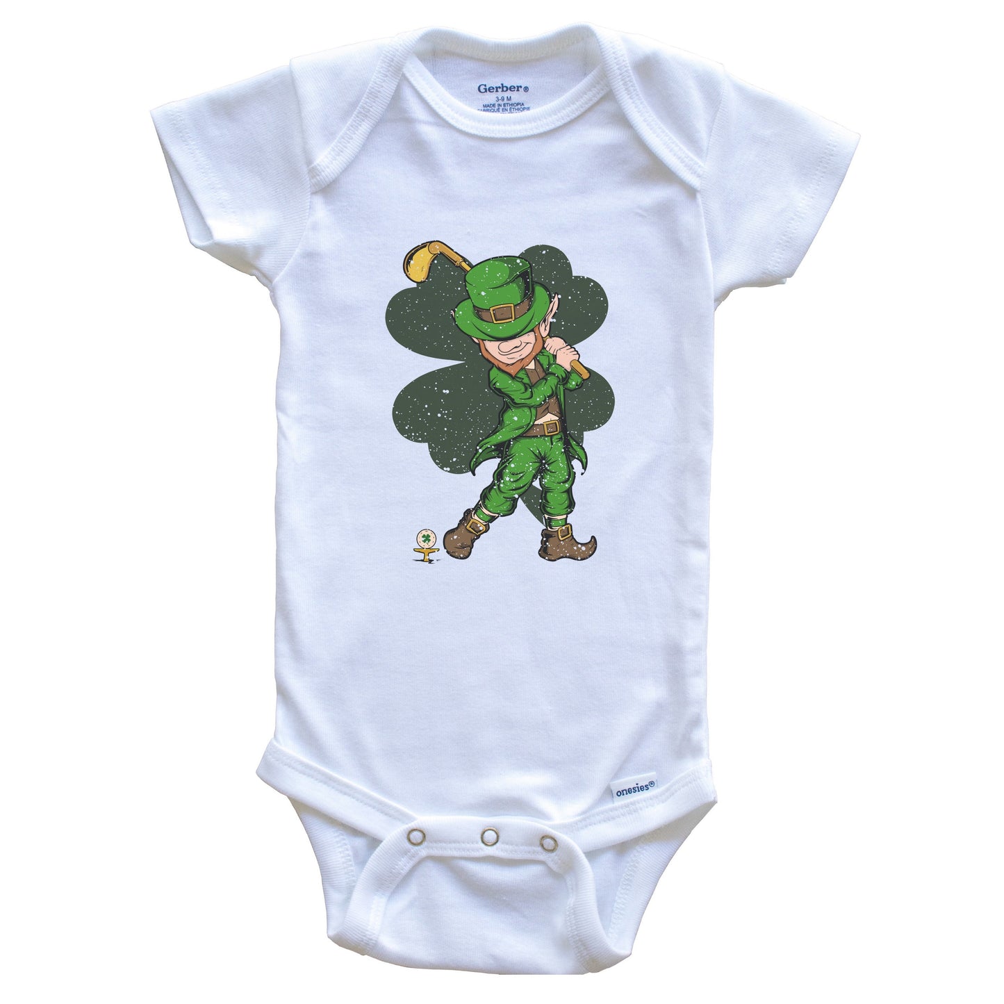 Golfer Leprechaun St. Patrick's Day Golf Golfing Baby Bodysuit