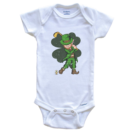 Golfer Leprechaun St. Patrick's Day Golf Golfing Baby Bodysuit