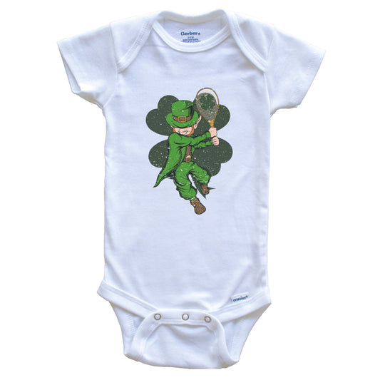 Tennis Player Leprechaun St. Patrick's Day Tennis Baby Bodysuit