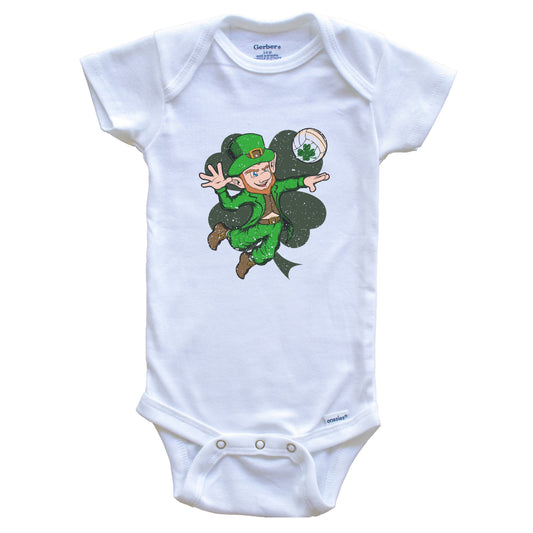 Volleyball Player Leprechaun St. Patrick's Day Volleyball Baby Bodysuit