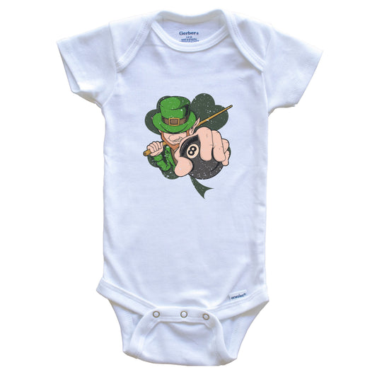 Billiards Player Leprechaun St. Patrick's Day Pool Baby Bodysuit
