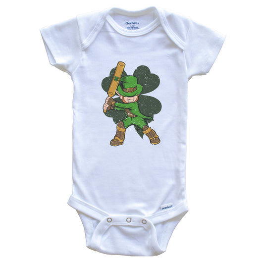 Cricket Player Leprechaun St. Patrick's Day Cricket Baby Bodysuit
