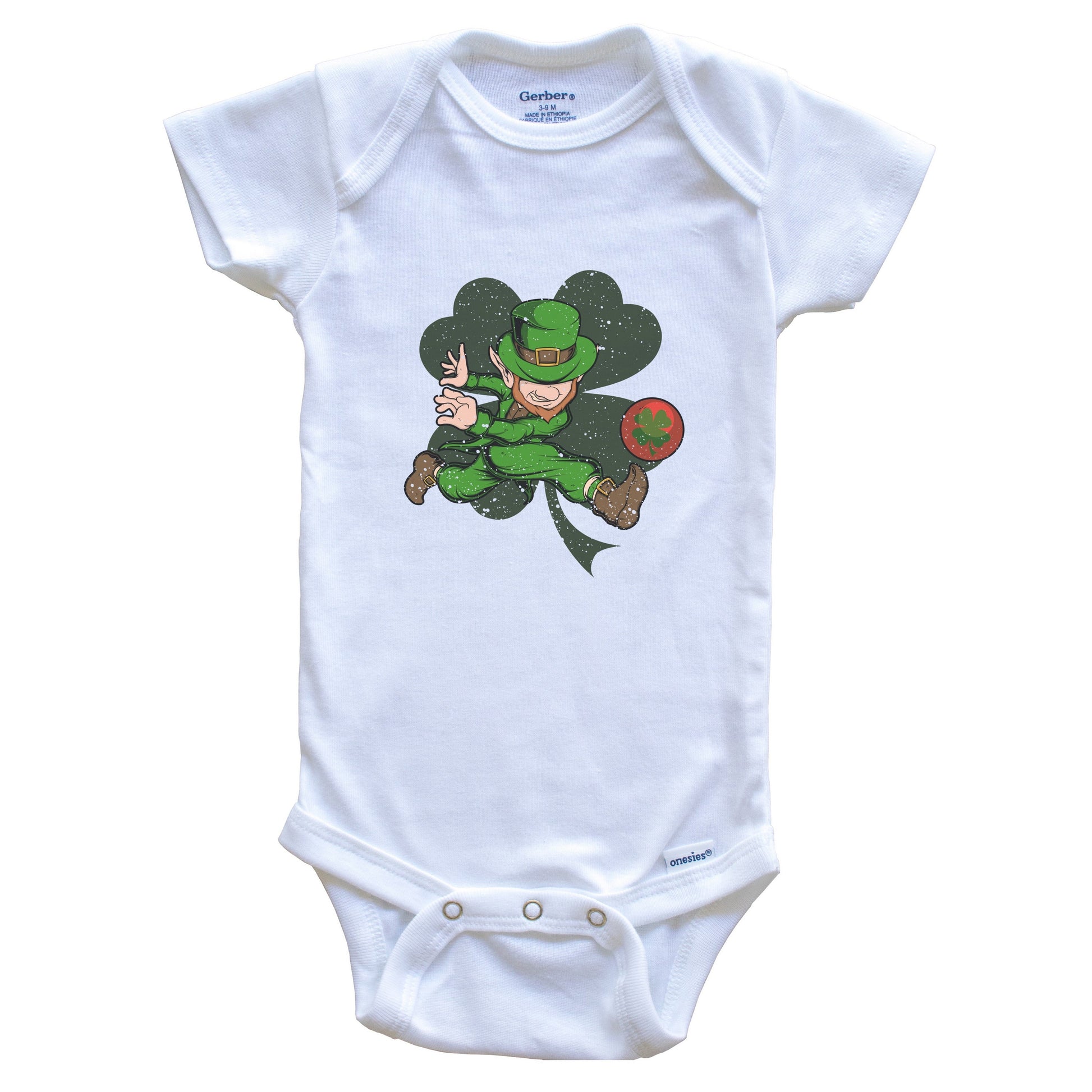 Kickball Player Leprechaun St. Patrick's Day Kickball Baby Bodysuit