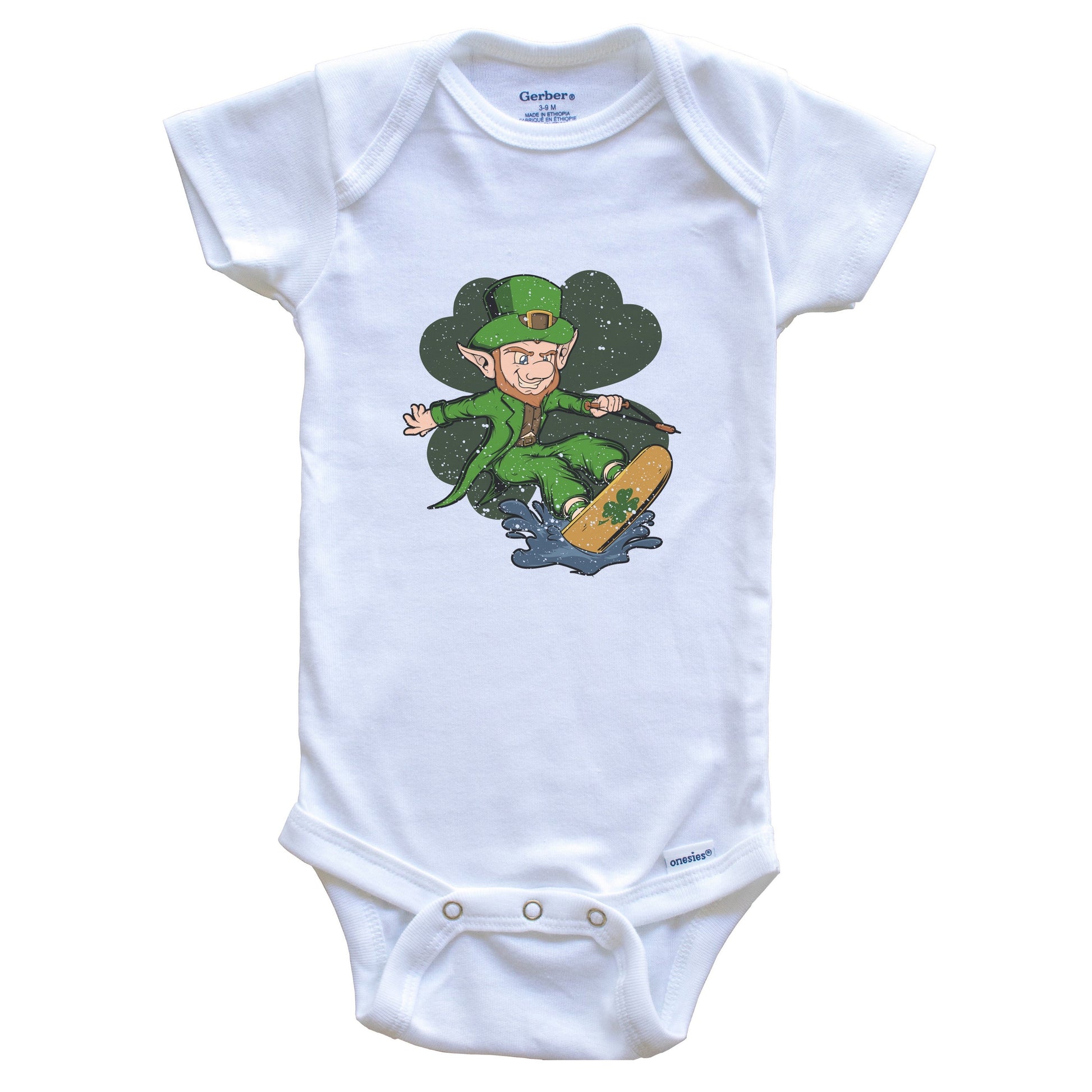 Wakeboarder Leprechaun St. Patrick's Day Wakeboarding Baby Bodysuit