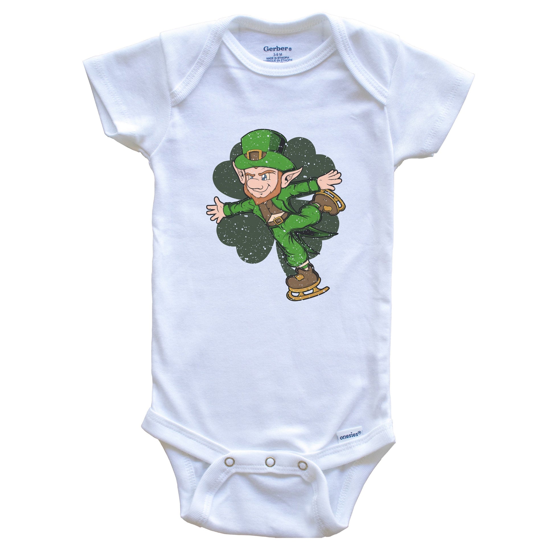 Figure Skater Leprechaun St. Patrick's Day Figure Skating Baby Bodysuit