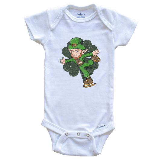 Figure Skater Leprechaun St. Patrick's Day Figure Skating Baby Bodysuit