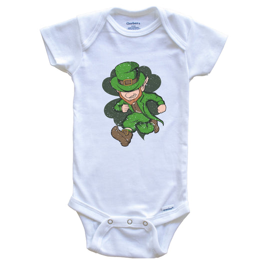 Marathon Runner Leprechaun St. Patrick's Day Running Baby Bodysuit