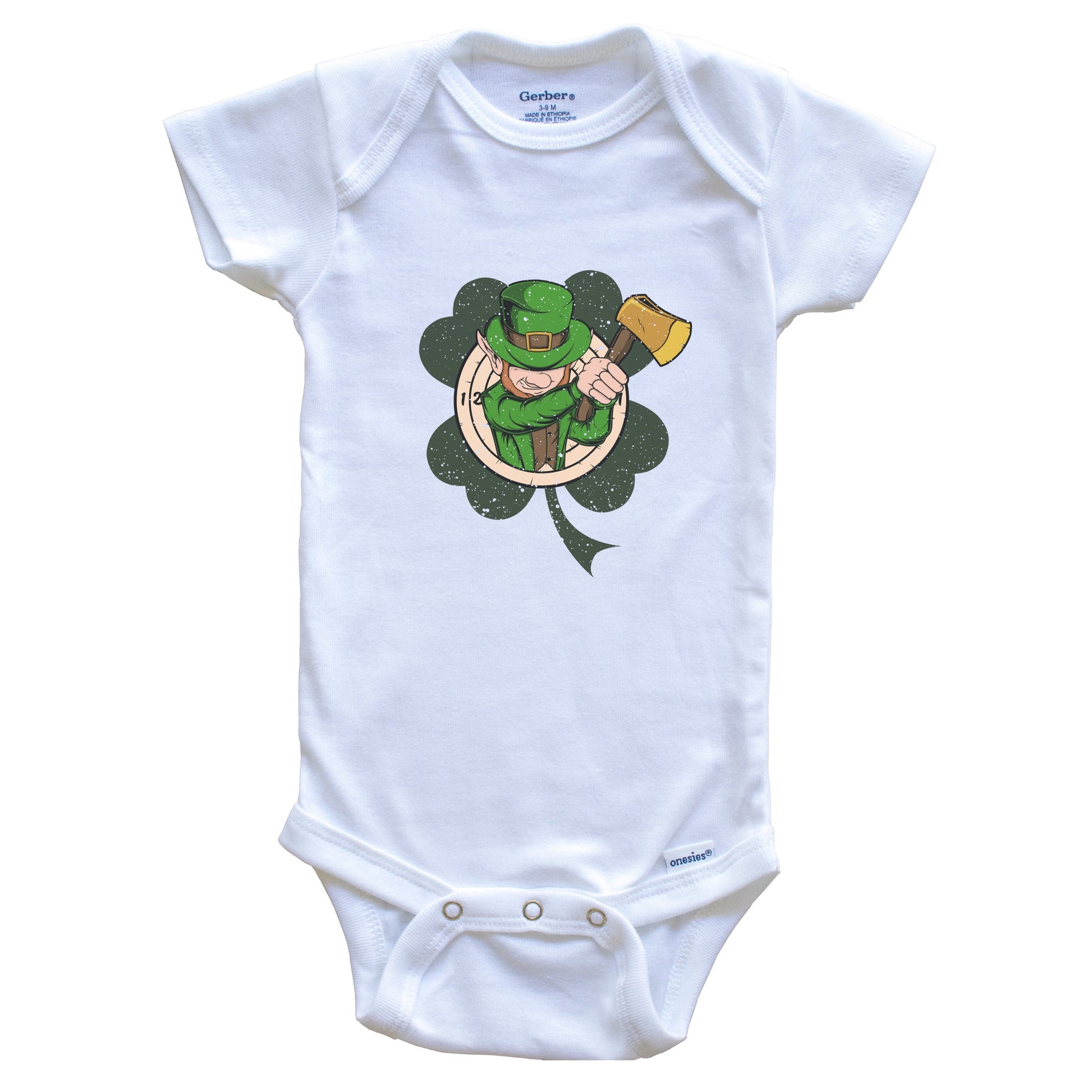 Ax Thrower Leprechaun St. Patrick's Day Ax Throwing Baby Bodysuit