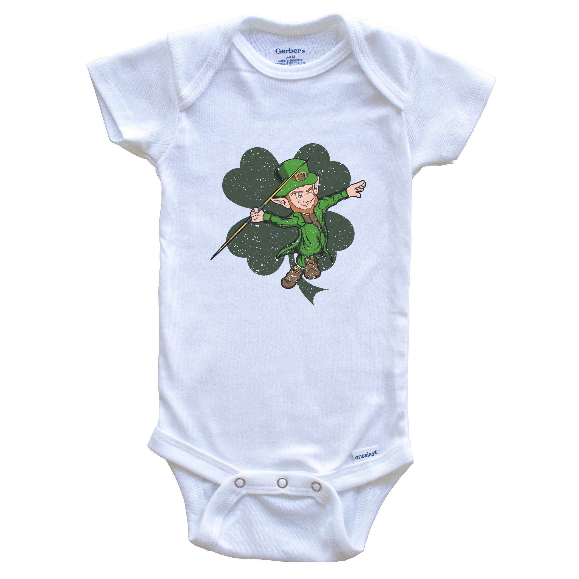 Javelin Throw Leprechaun St. Patrick's Day Track and Field Baby Bodysuit