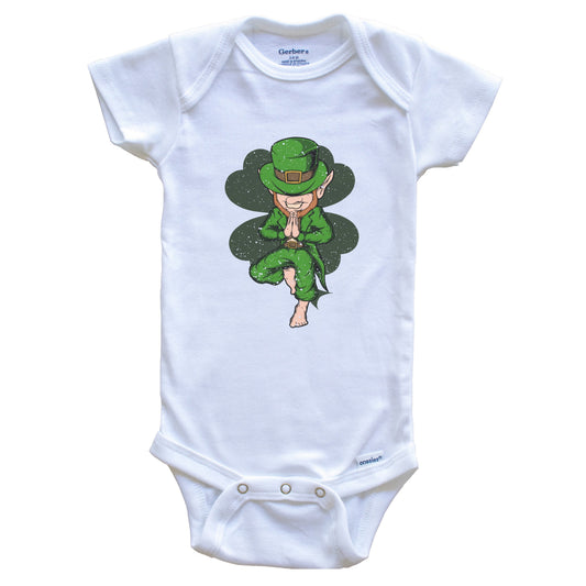 Yoga Pose Leprechaun St. Patrick's Day Yoga Baby Bodysuit