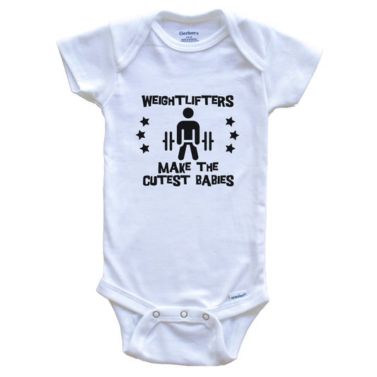 Weightlifters Make The Cutest Babies Funny Weightlifting Baby Bodysuit