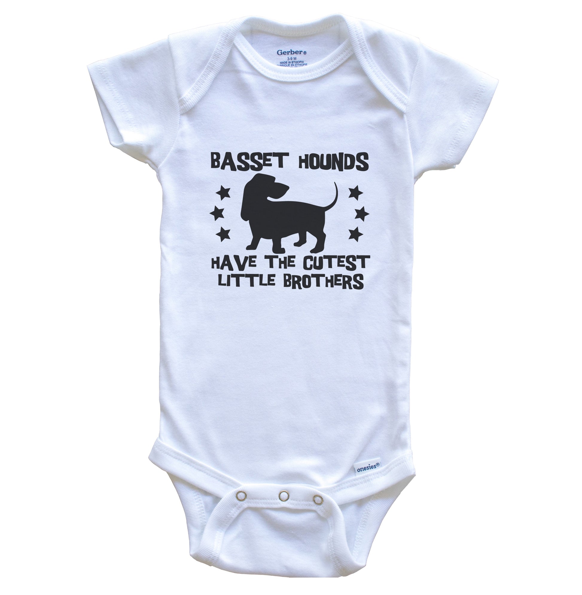 Basset Hounds Have The Cutest Little Brothers Funny Basset Hound Baby Bodysuit