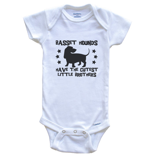 Basset Hounds Have The Cutest Little Brothers Funny Basset Hound Baby Bodysuit