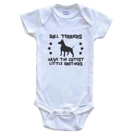 Bull Terriers Have The Cutest Little Brothers Funny Bull Terrier Baby Bodysuit