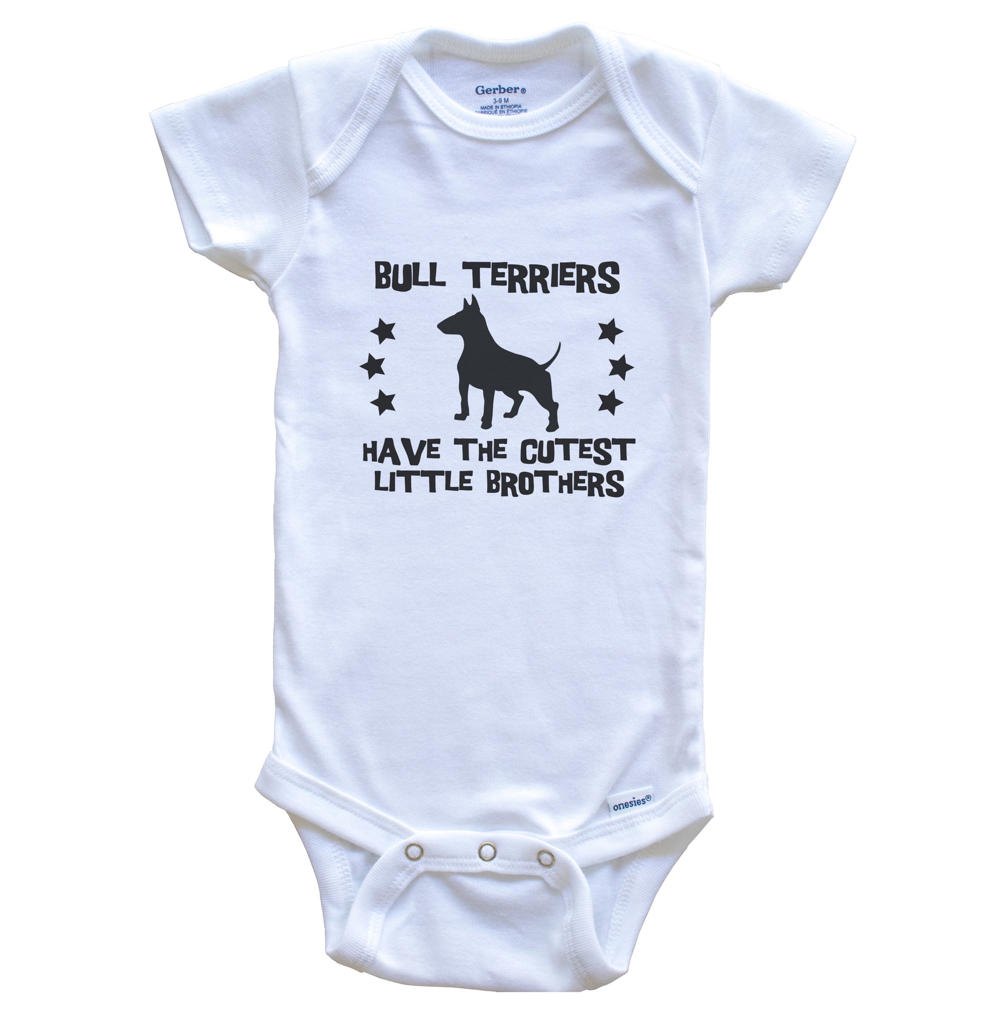 Bull Terriers Have The Cutest Little Brothers Funny Bull Terrier Baby Bodysuit