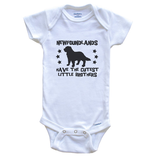 Newfoundlands Have The Cutest Little Brothers Funny Newfie Baby Bodysuit