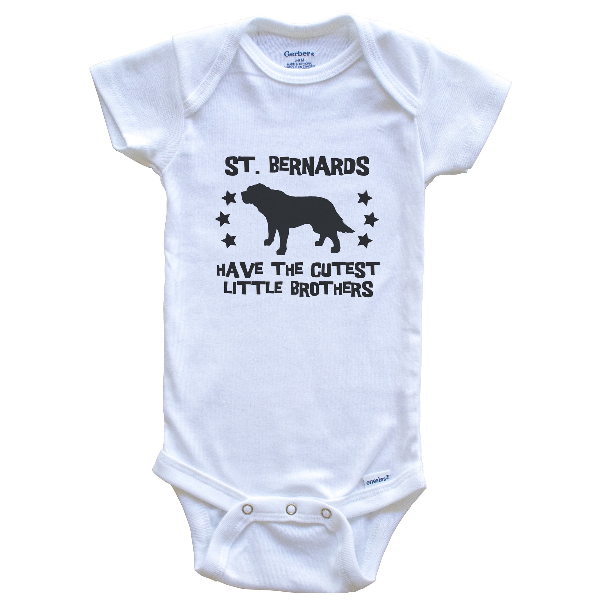 St. Bernards Have The Cutest Little Brothers Funny Saint Bernard Baby Bodysuit
