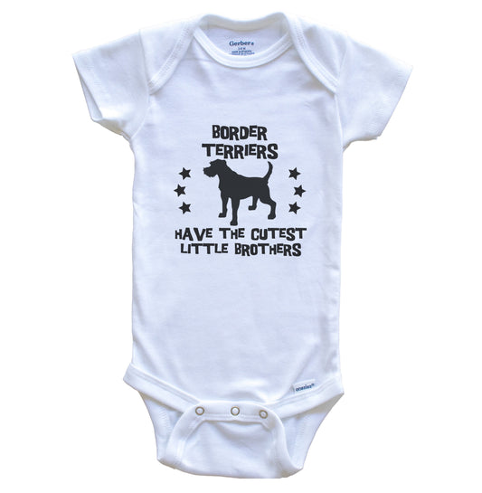 Border Terriers Have The Cutest Little Brothers Funny Border Terrier Baby Bodysuit