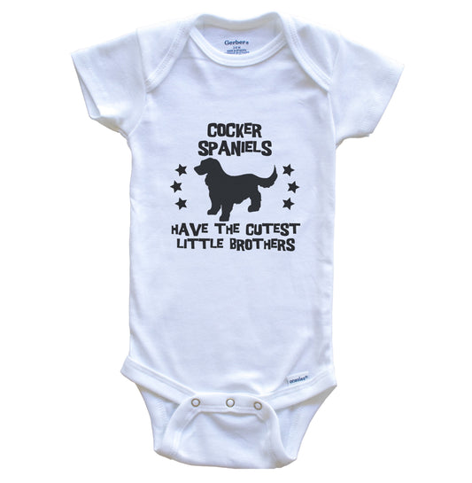 Cocker Spaniels Have The Cutest Little Brothers Funny Cocker Spaniel Baby Bodysuit
