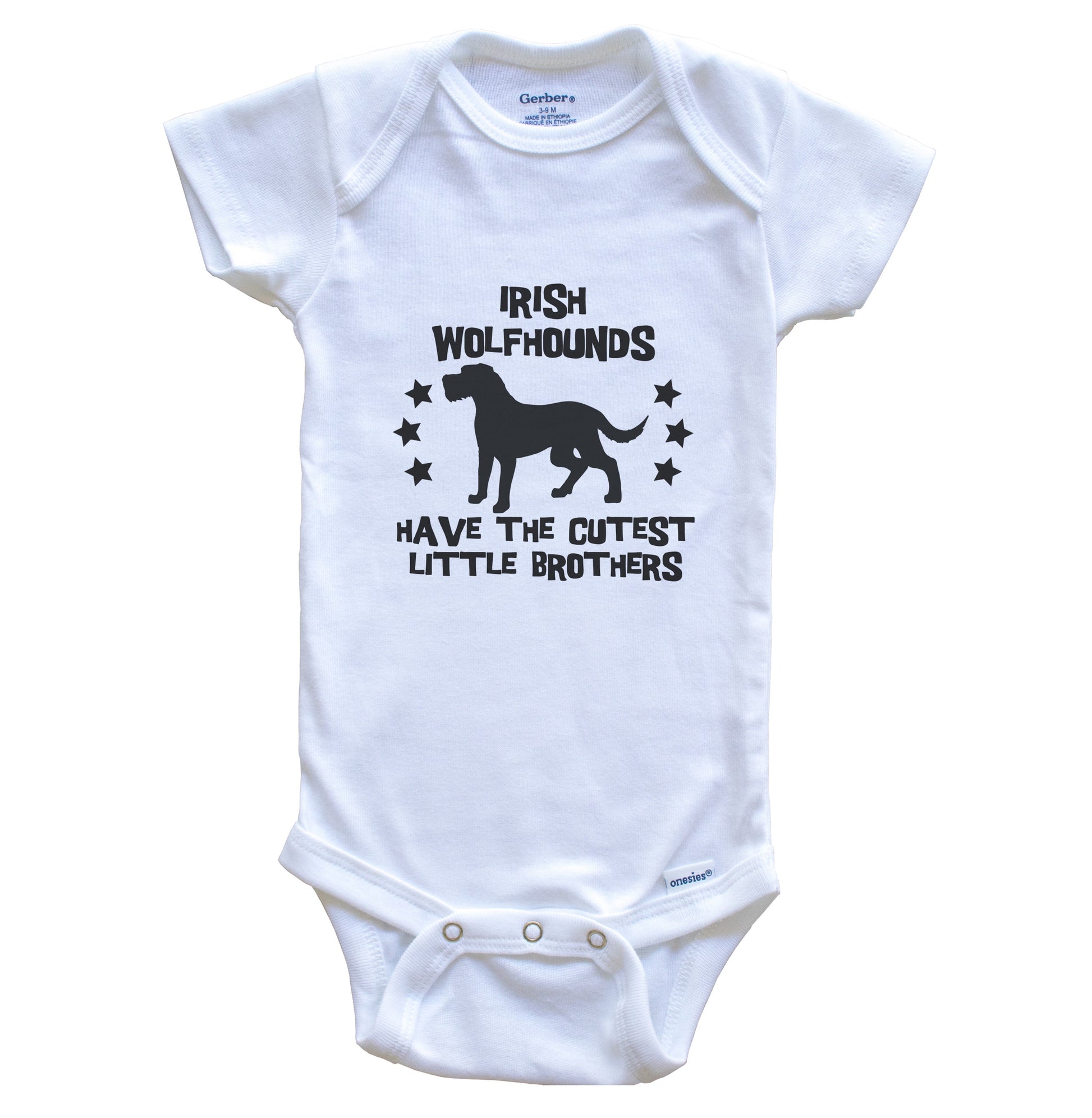 Irish Wolfhounds Have The Cutest Little Brothers Funny Irish Wolfhound Baby Bodysuit