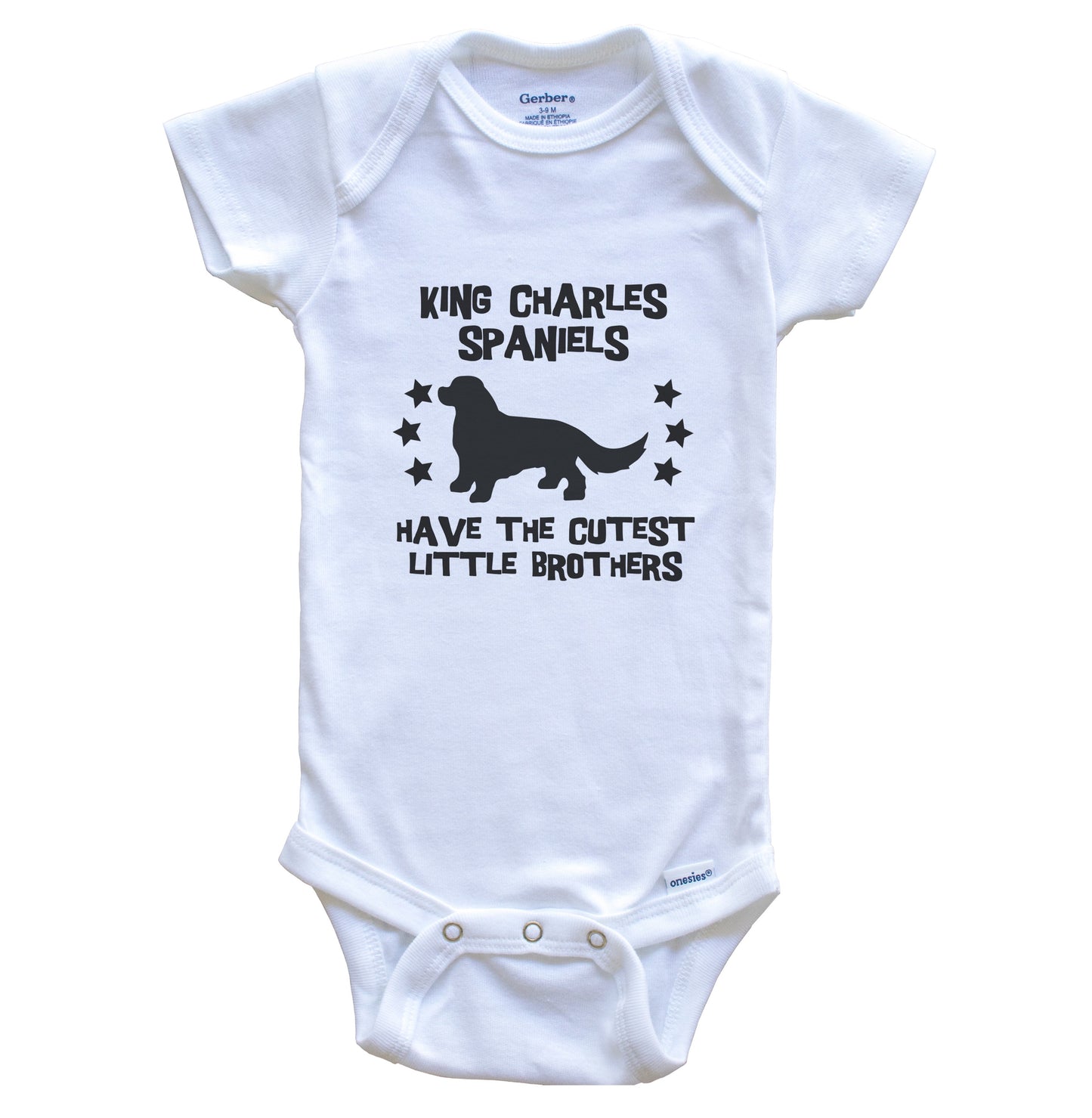 King Charles Spaniels Have The Cutest Little Brothers Funny King Charles Spaniel Baby Bodysuit