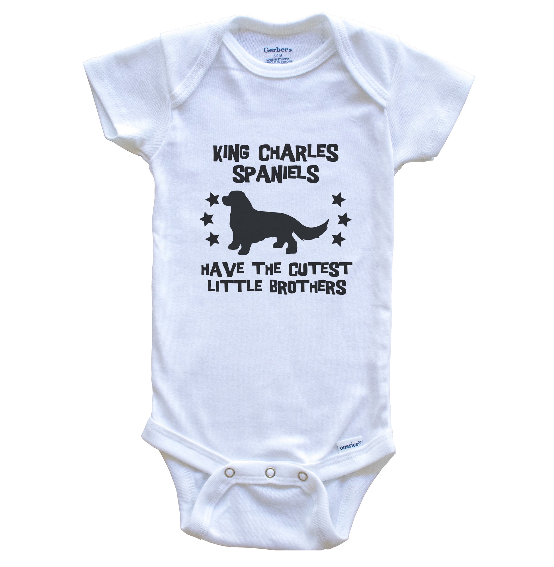 King Charles Spaniels Have The Cutest Little Brothers Funny King Charles Spaniel Baby Bodysuit
