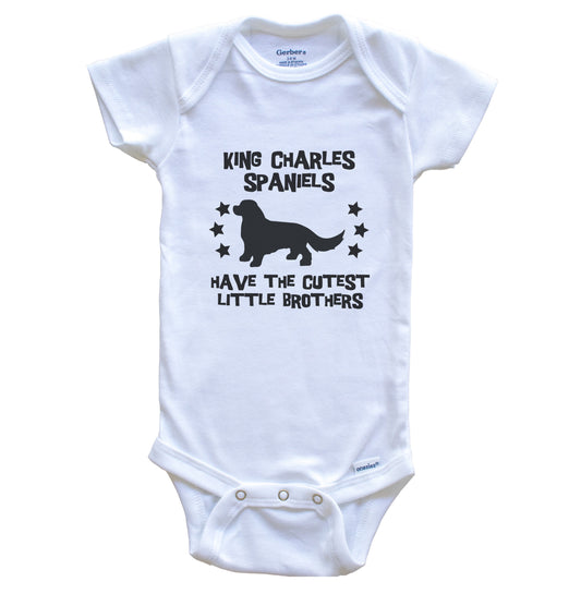 King Charles Spaniels Have The Cutest Little Brothers Funny King Charles Spaniel Baby Bodysuit