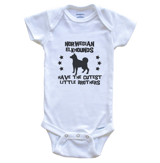 Norwegian Elkhounds Have The Cutest Little Brothers Funny Norwegian Elkhound Baby Bodysuit