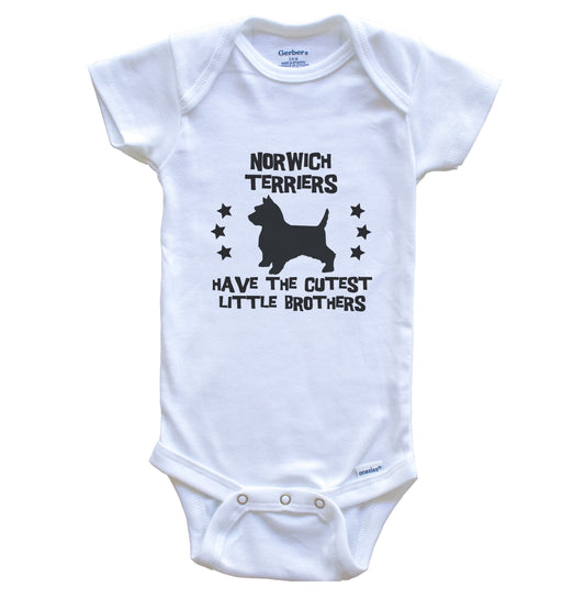 Norwich Terriers Have The Cutest Little Brothers Funny Norwich Terrier Baby Bodysuit