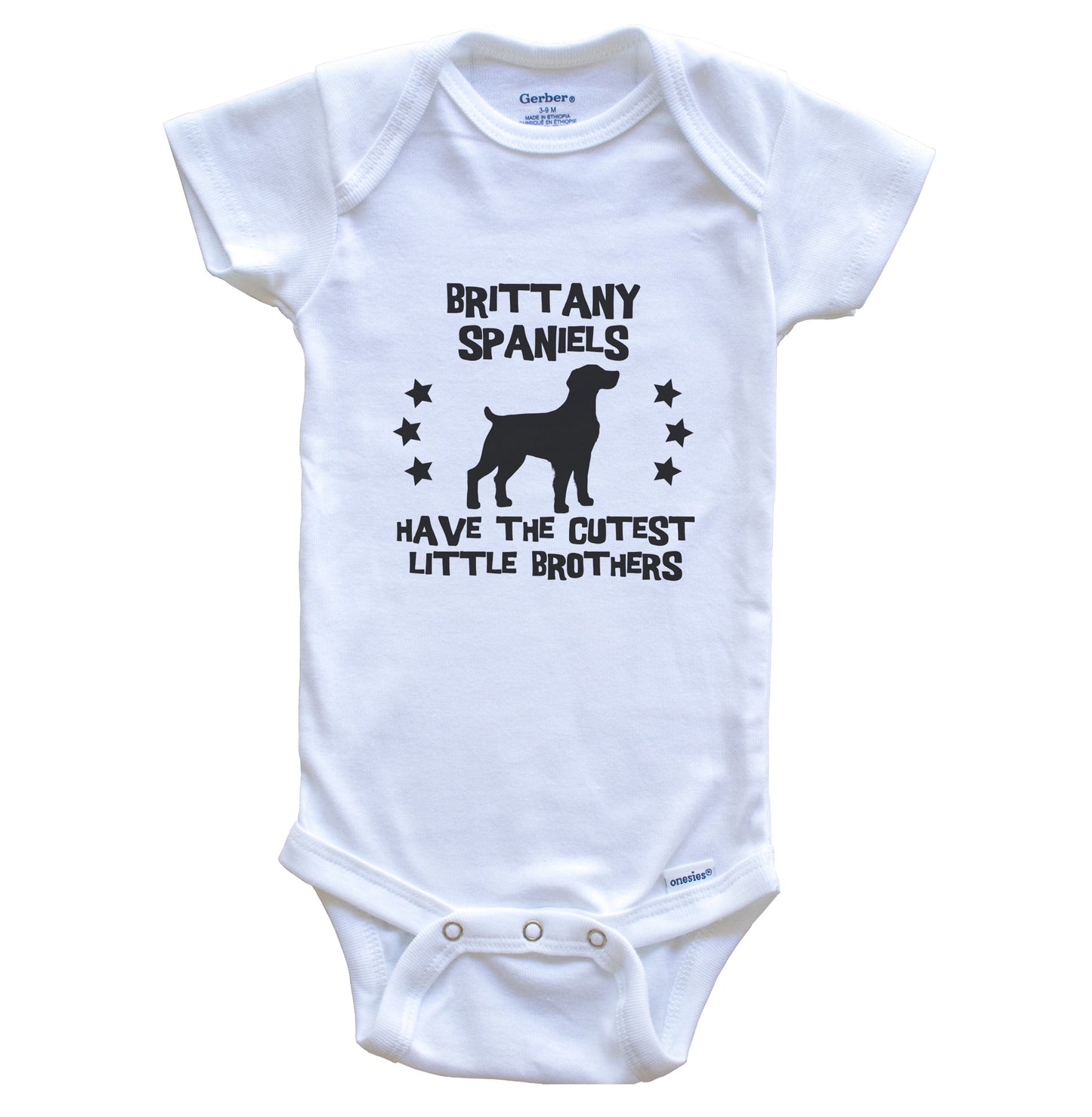 Brittany Spaniels Have The Cutest Little Brothers Funny Brittany Spaniel Baby Bodysuit