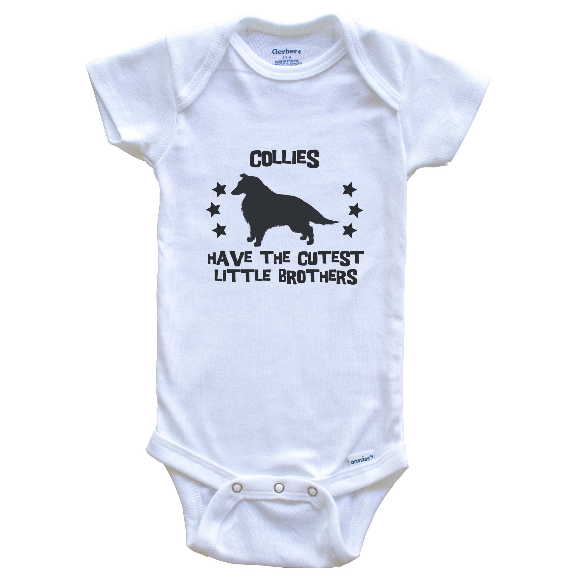 Collies Have The Cutest Little Brothers Funny Collie Baby Bodysuit