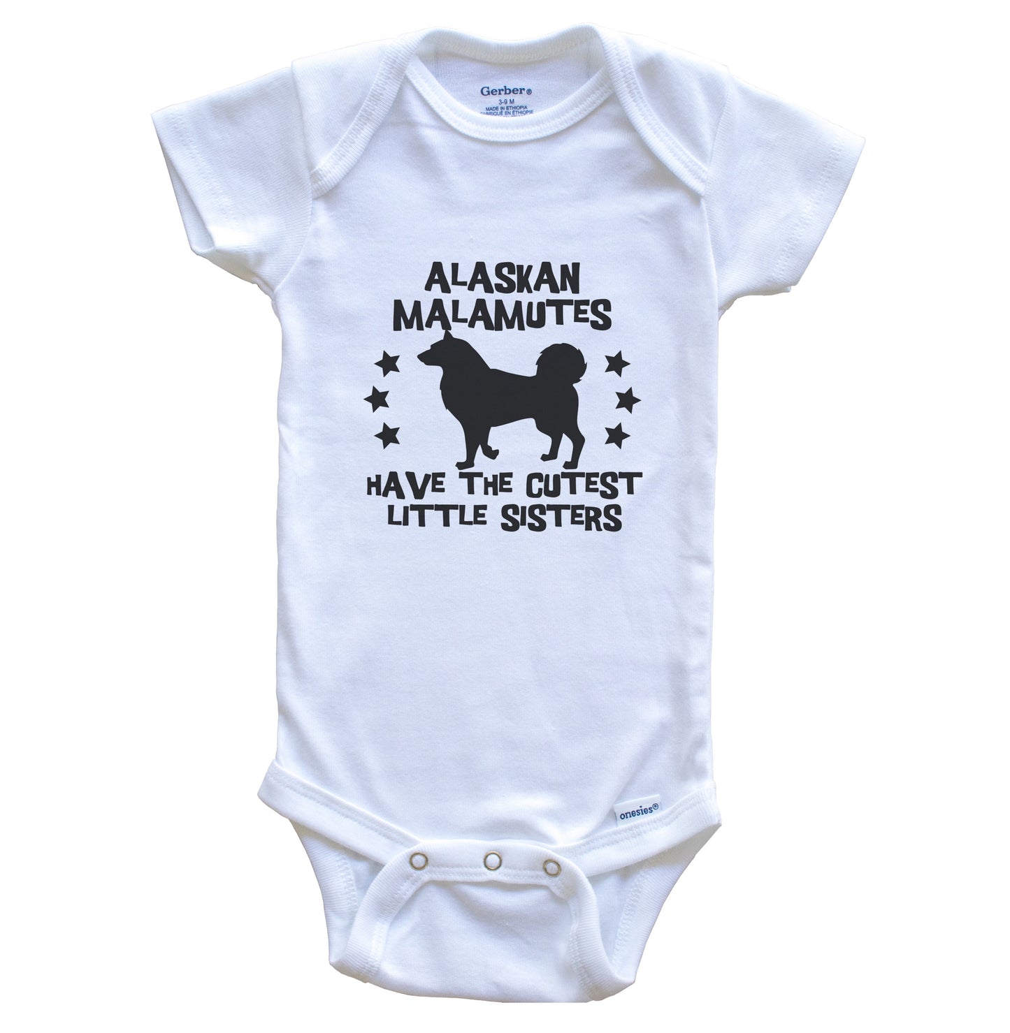 Alaskan Malamutes Have The Cutest Little Sisters Funny Malamute Baby Bodysuit