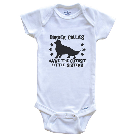 Border Collies Have The Cutest Little Sisters Funny Border Collie Baby Bodysuit