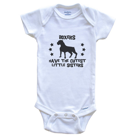 Boxers Have The Cutest Little Sisters Funny Boxer Baby Bodysuit