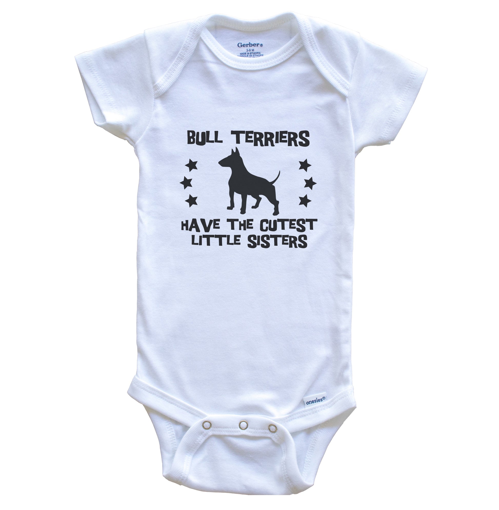 Bull Terriers Have The Cutest Little Sisters Funny Bull Terrier Baby Bodysuit