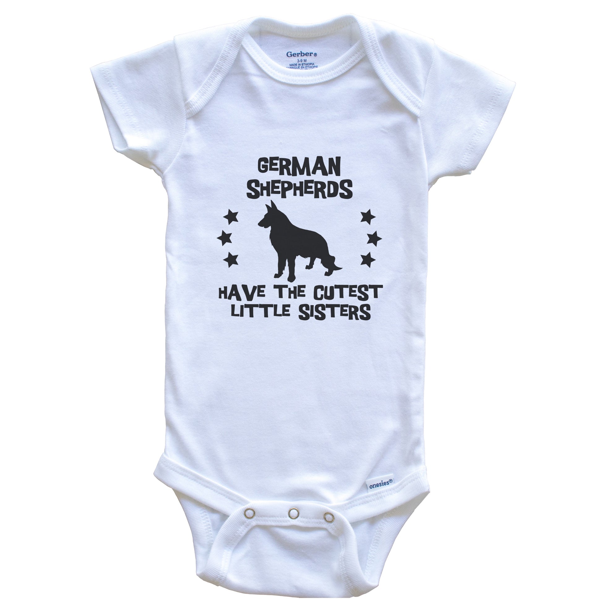 German Shepherds Have The Cutest Little Sisters Funny German Shepherd Baby Bodysuit
