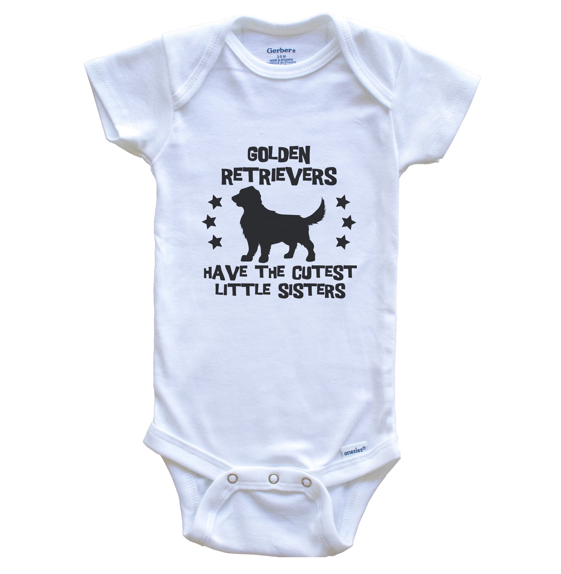 Golden Retrievers Have The Cutest Little Sisters Funny Golden Retriever Baby Bodysuit