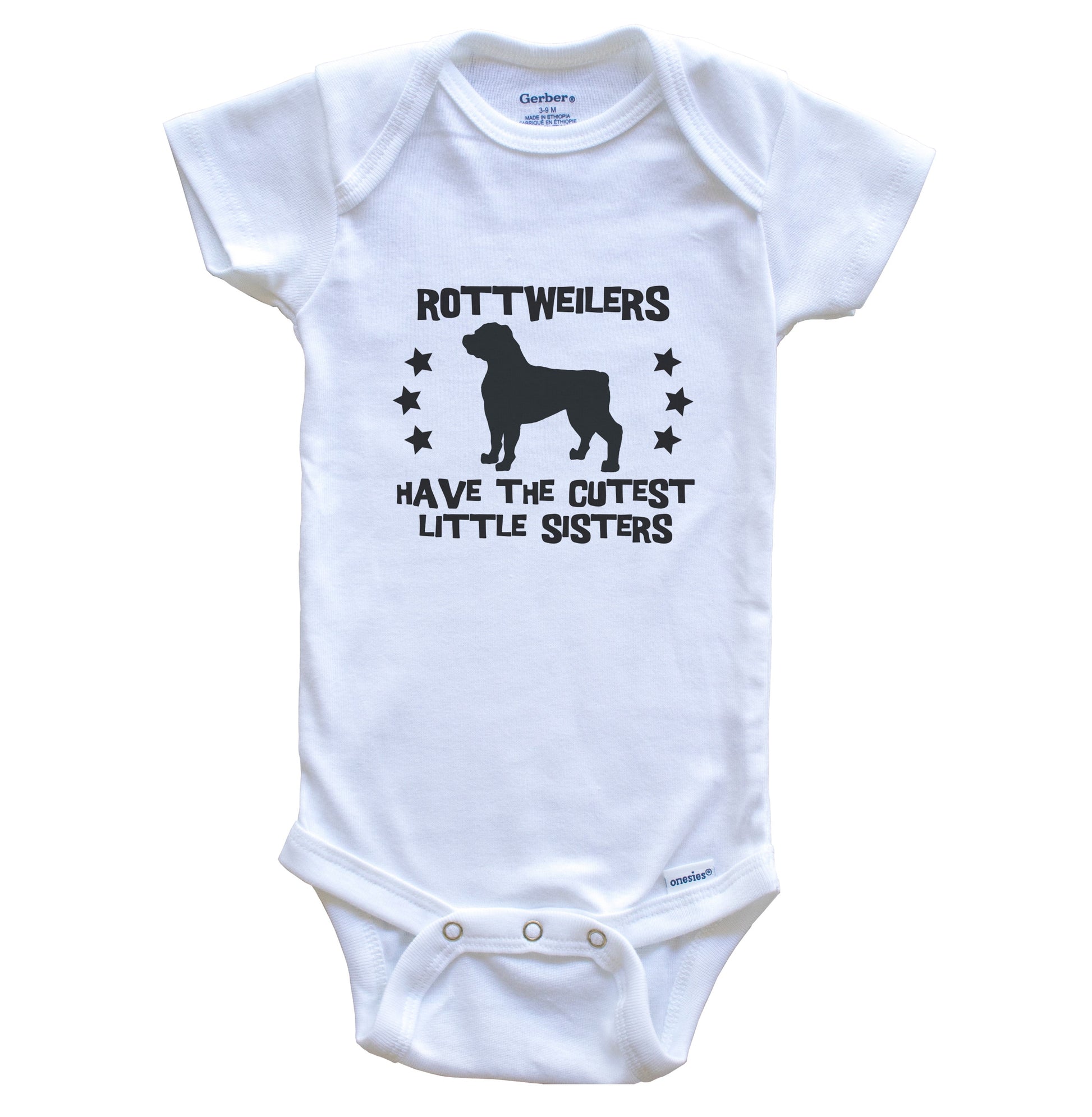 Rottweilers Have The Cutest Little Sisters Funny Rottweiler Baby Bodysuit