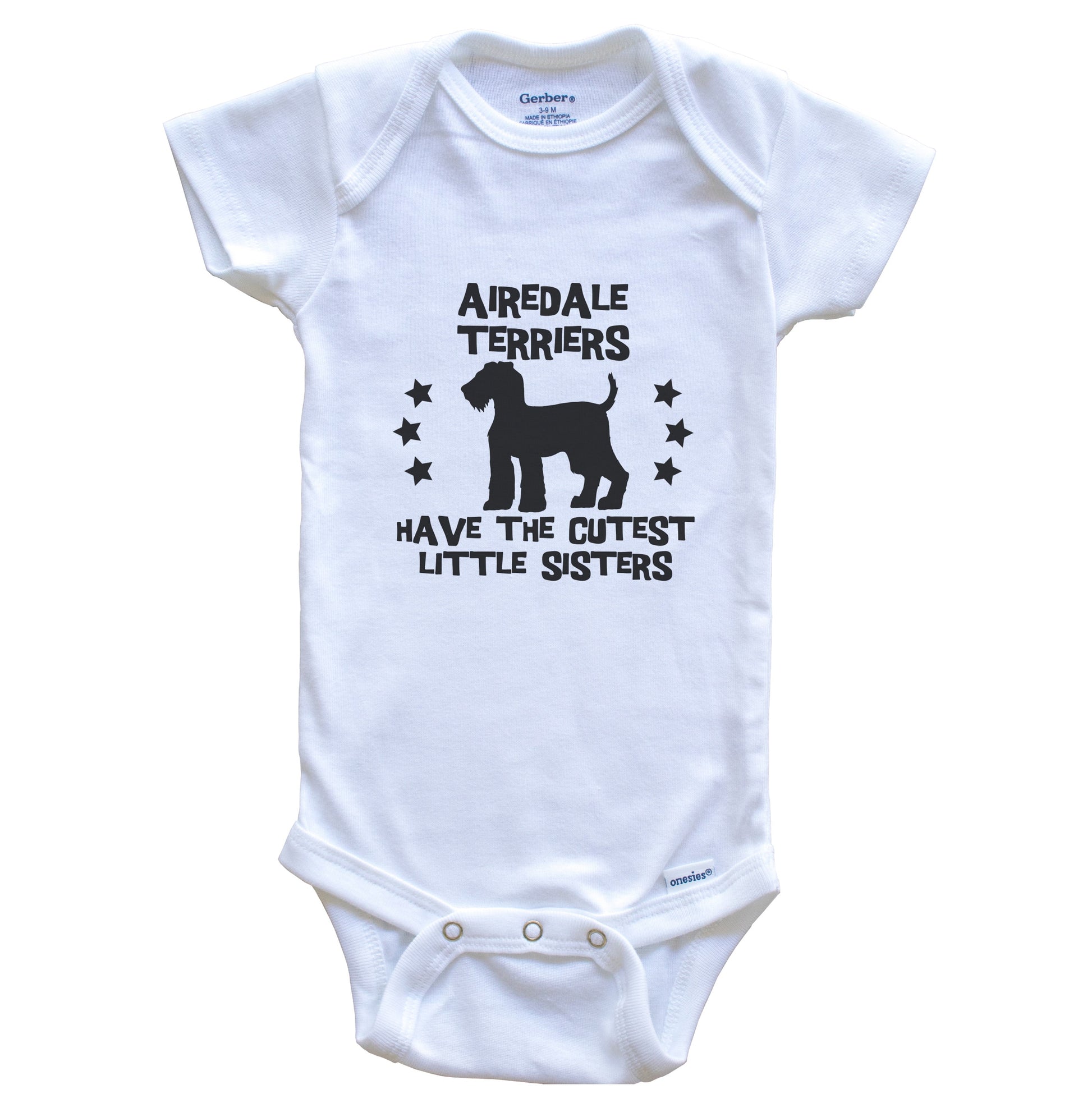 Airedale Terriers Have The Cutest Little Sisters Funny Airedale Baby Bodysuit