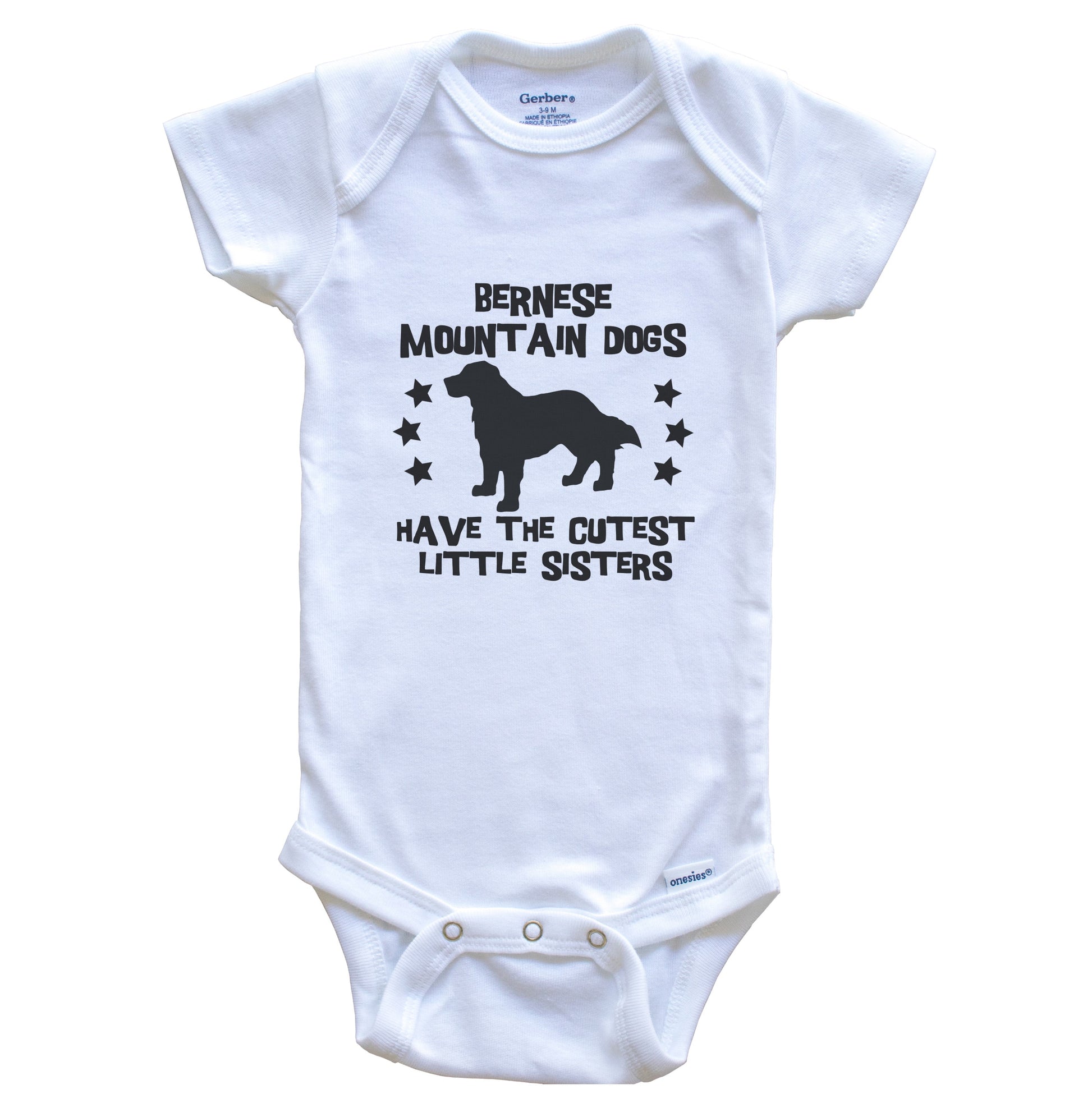 Bernese Mountain Dogs Have The Cutest Little Sisters Funny Bernese Mountain Dog Baby Bodysuit