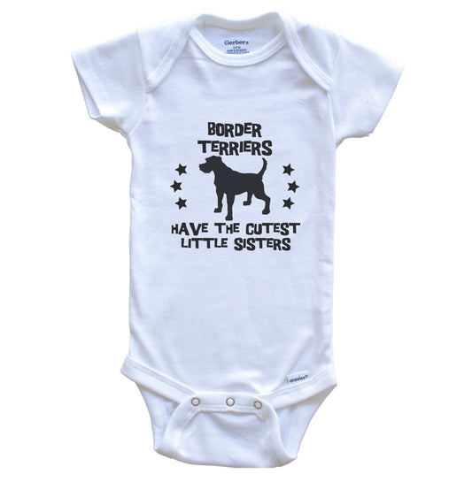 Border Terriers Have The Cutest Little Sisters Funny Border Terrier Baby Bodysuit