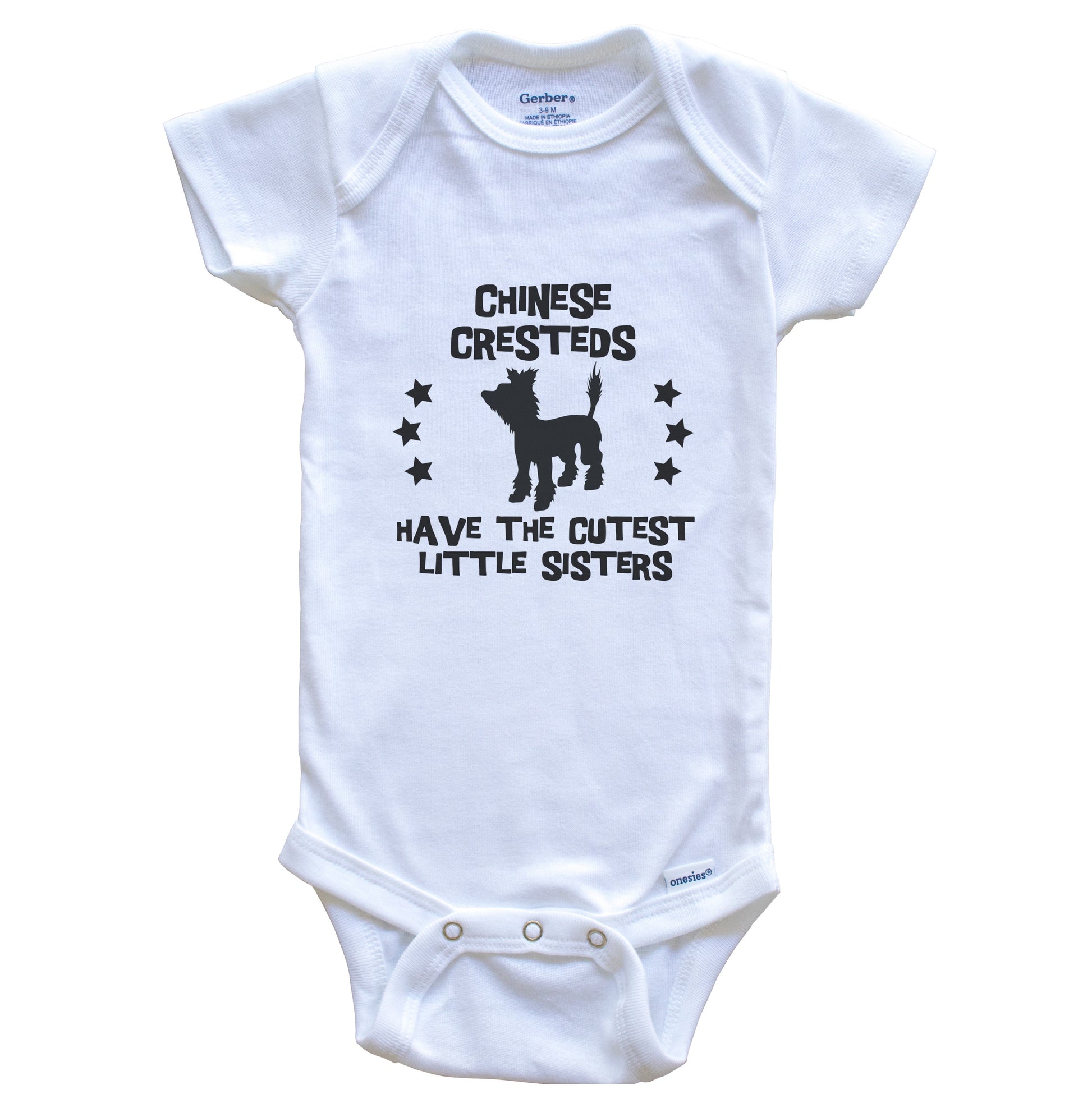 Chinese Cresteds Have The Cutest Little Sisters Funny Chinese Crested Baby Bodysuit