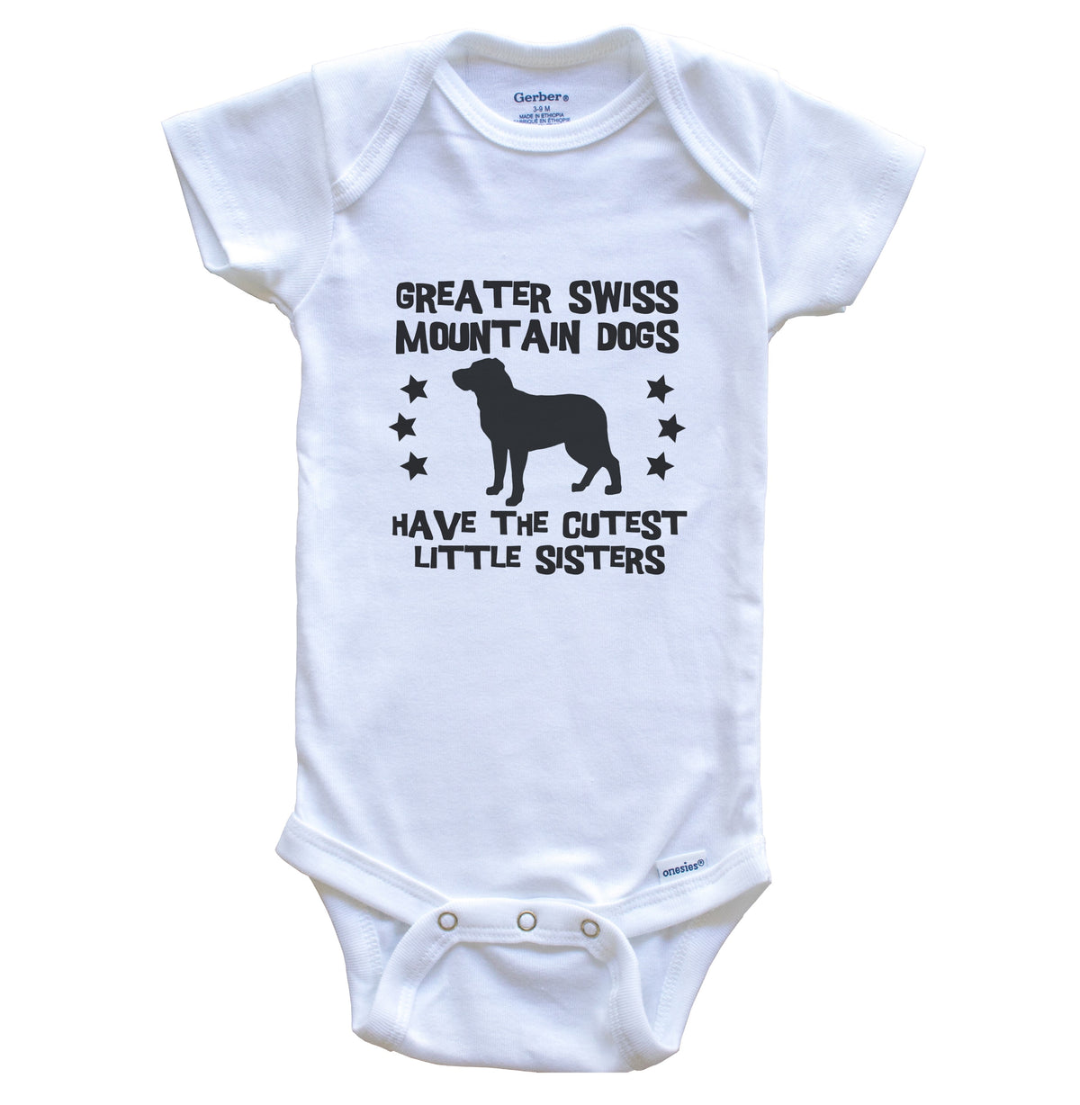 Greater Swiss Mountain Dogs Have The Cutest Little Sisters Funny Greater Swiss Mountain Dog Baby Bodysuit