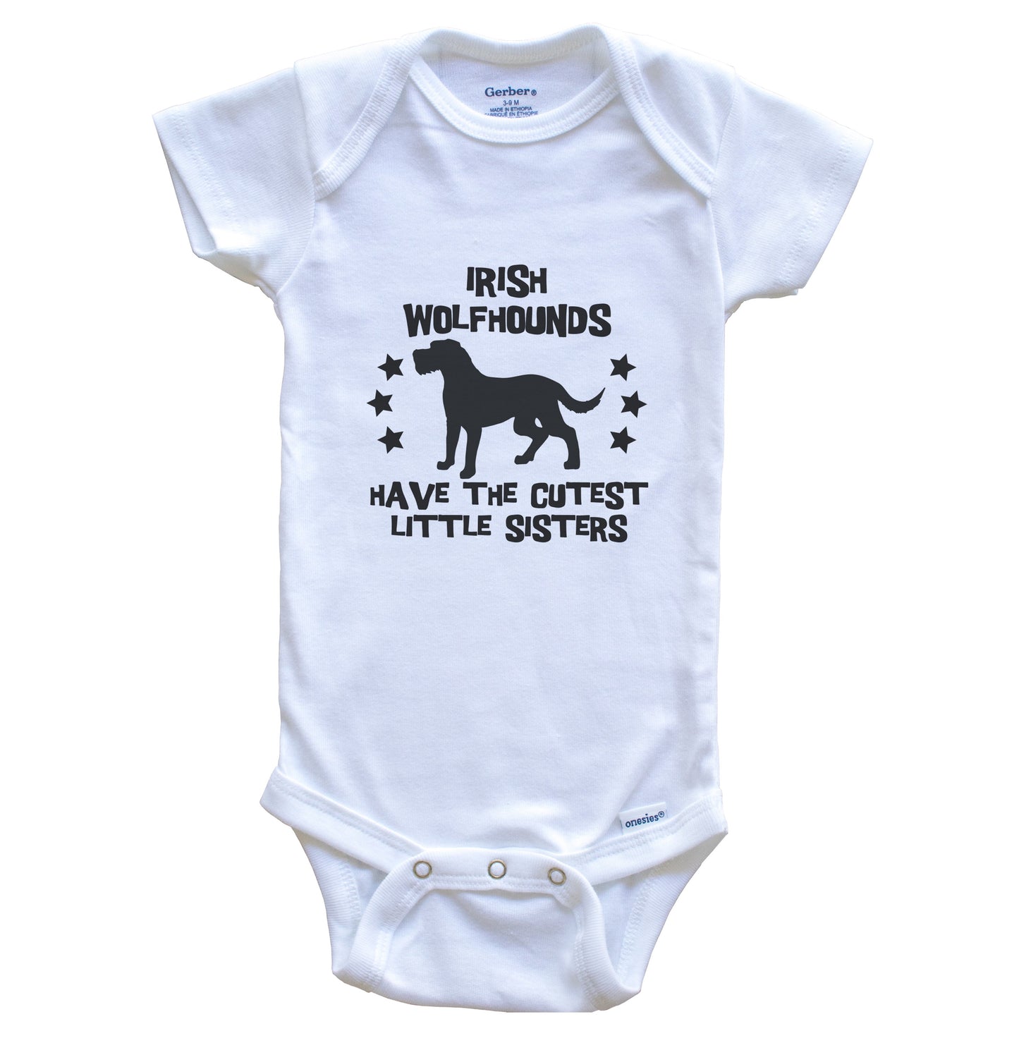 Irish Wolfhounds Have The Cutest Little Sisters Funny Irish Wolfhound Baby Bodysuit